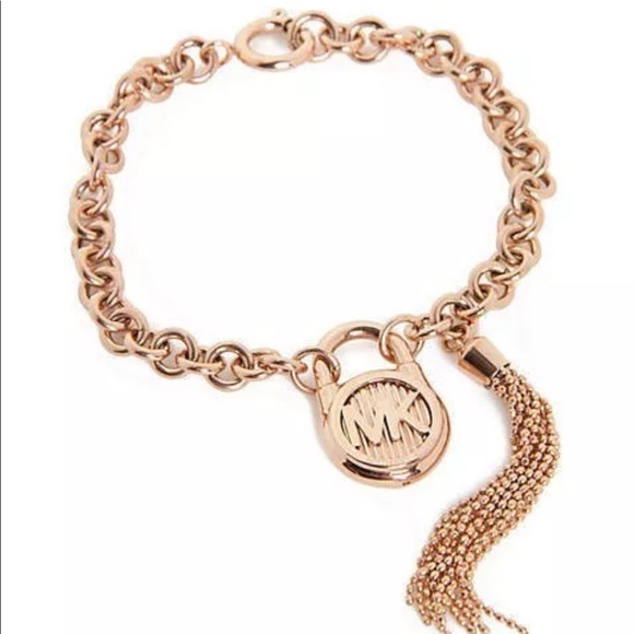 michael kors rose gold padlock bracelet